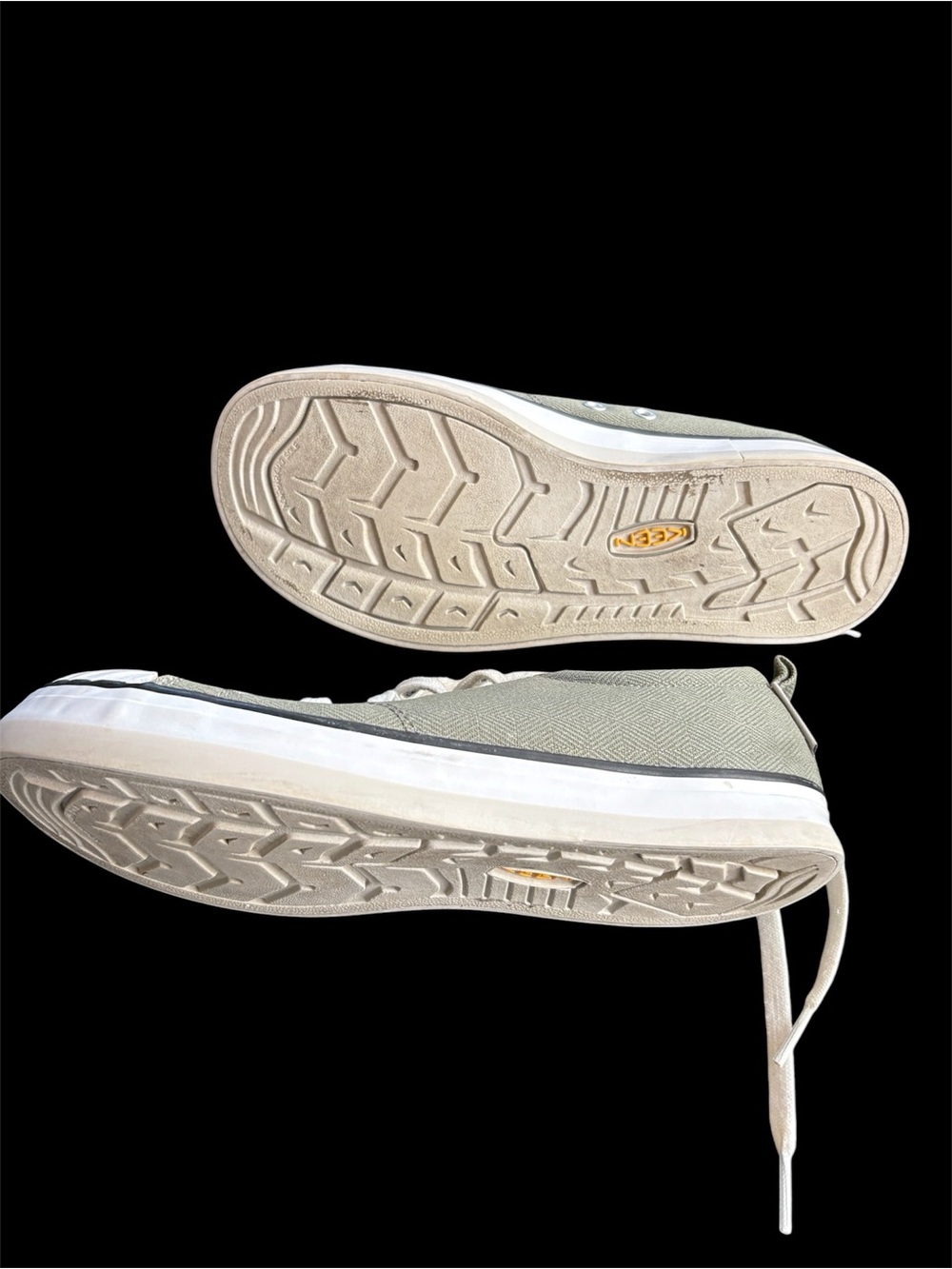 Keen Low-Top Canvas Sneakers in Olive and White - Picture 3 of 4